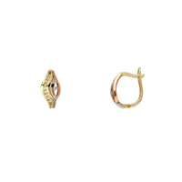 Zirconia Tricolor Swirl Huggie Earrings (14K)