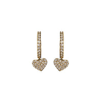 Hanging Heart Huggie Earring (14K)