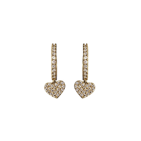 Hanging Heart Huggie Earring (14K)