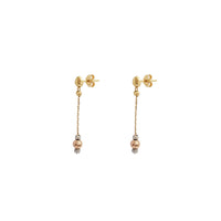 Tricolor Truffle Beads Dangling Earrings (18K)