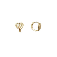 Holed Heart Huggie Earrings (14K)