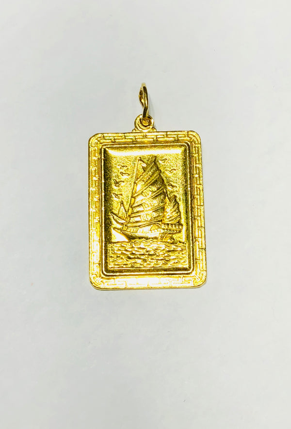 Chinese sailing ship 帆船 pendant (24K)