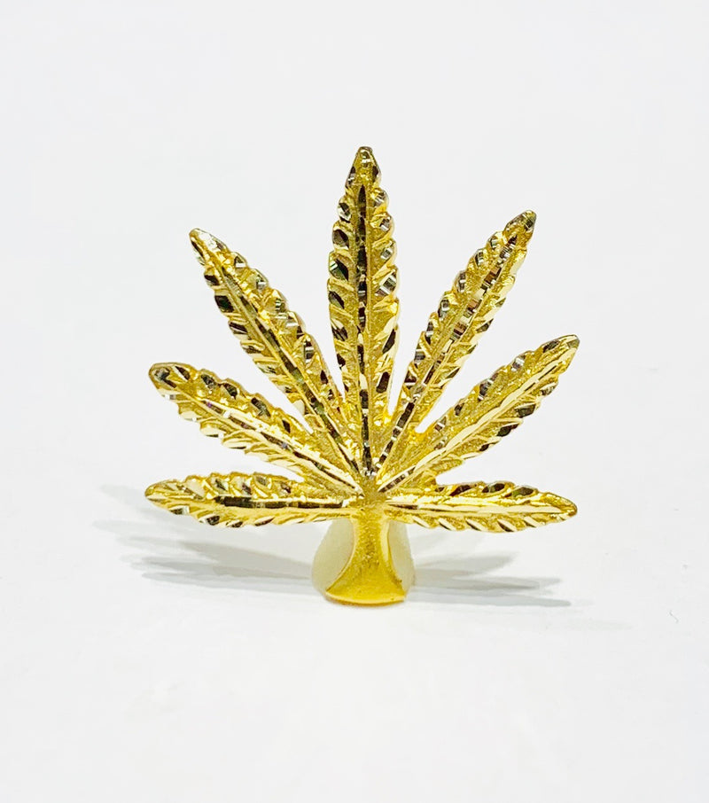 Marijuana Cannabis Leaf Pendant (14K).