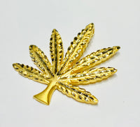Marijuana Cannabis Leaf Pendant (14K).