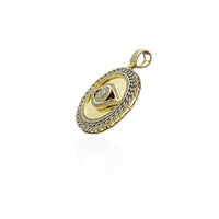 Diamond Egyptian Eye Cuban Link Pendant (10K).