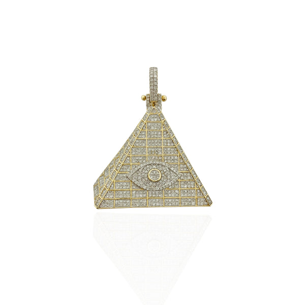 Diamond Pyramid mountain egyptian eye Pendant (10K).