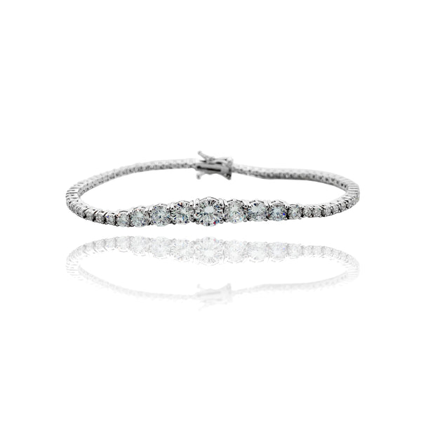 Elegant Sparkling CZ Bracelet (Silver).