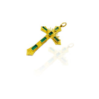 Emerald Cross Pendant (14K)