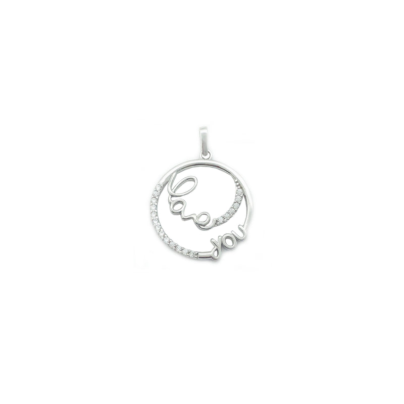 "Love You" Circle Pendant (14K)