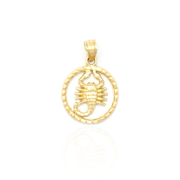 Circular Frame Scorpion Pendant (14K)