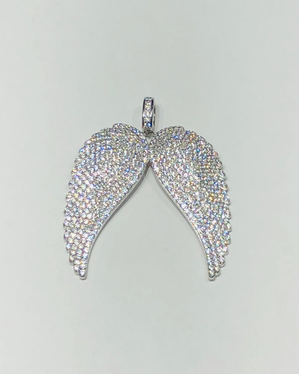 Angel Wings CZ Pendant (Silver)