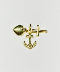 Cross Anchor & Heart Pendant (14K)