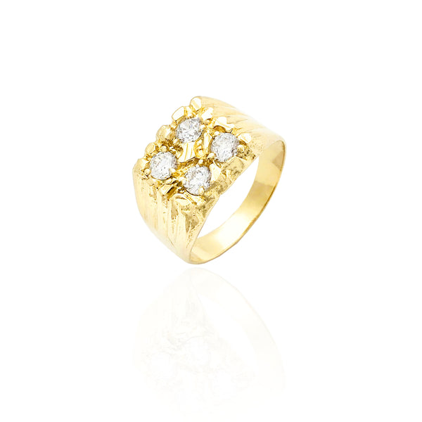 Nugget Four CZ Ring (10K)