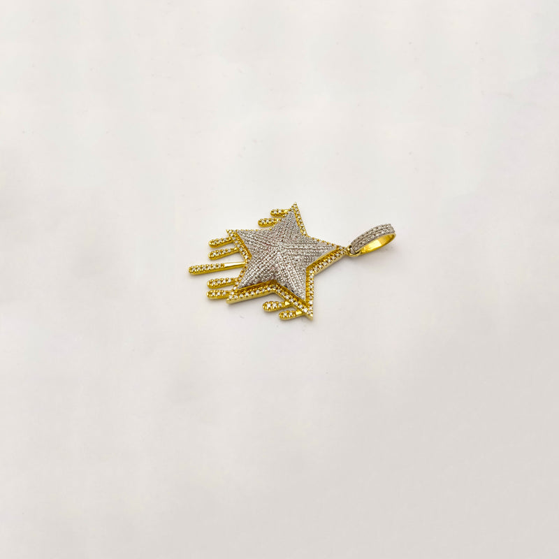 Dripping Diamond Star Pendant (14K)