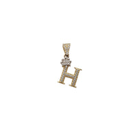 Miniature Icy Crown Initial Letter Pendant (14K)