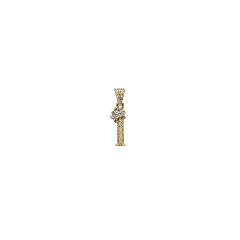 Miniature Icy Crown Initial Letter Pendant (14K)