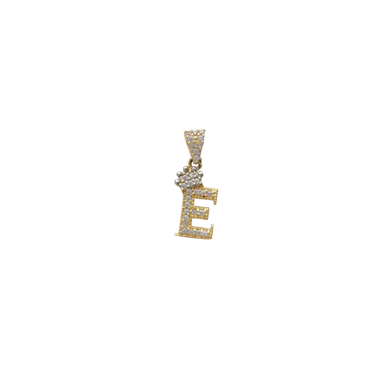 Miniature Icy Crown Initial Letter Pendant (14K)