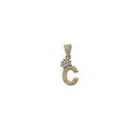 Miniature Icy Crown Initial Letter Pendant (14K)