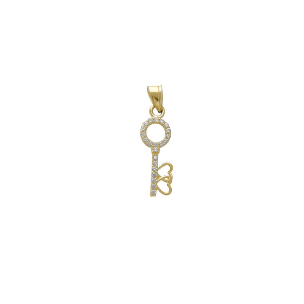 Zirconia Love Key Pendant (14K)