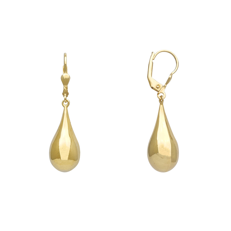 Plain Teardrop Hanging Earrings (14K)