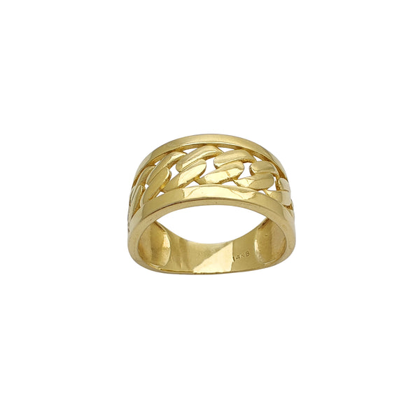 dInterposed Cuban Link Ring (14K)