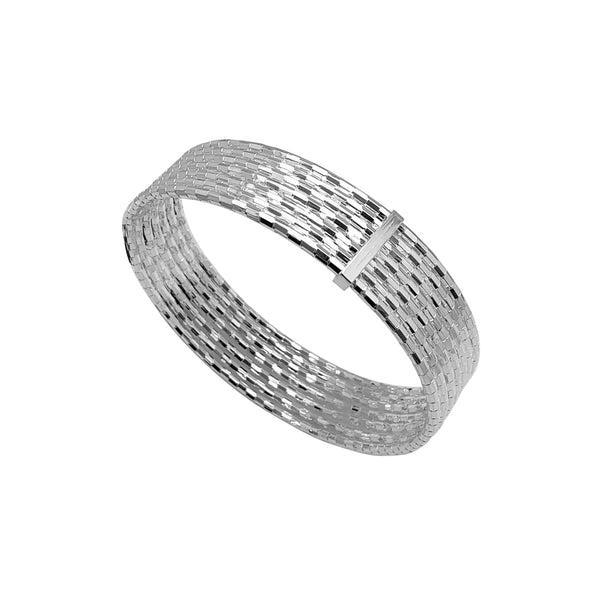 Checkered Semanario Bangle Bracelet (Silver)