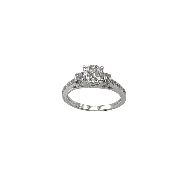 Diamond Micropave Engagement Ring (14K)