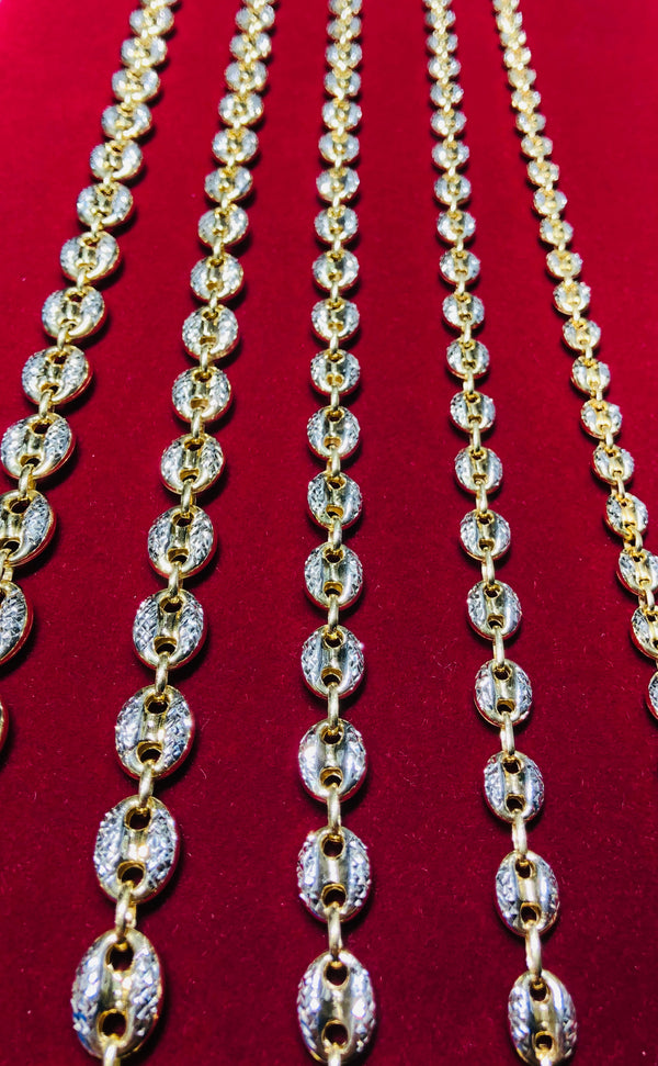 Two-Tone Puffy Mariner Chain (14K)