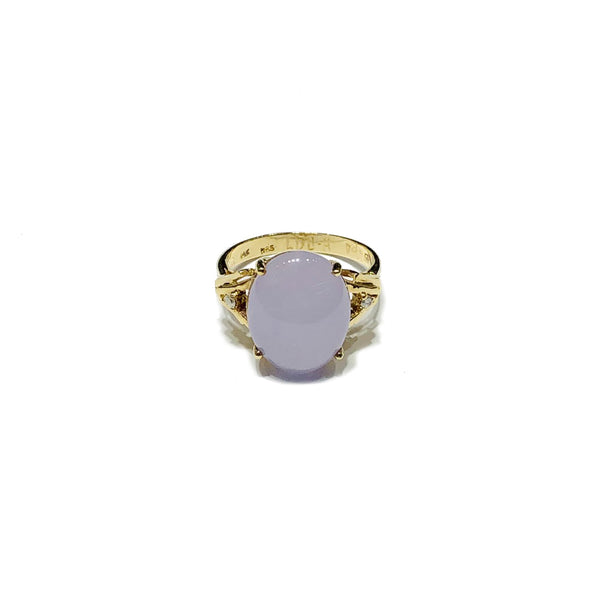 Purple Jade CZ Ring (14K)