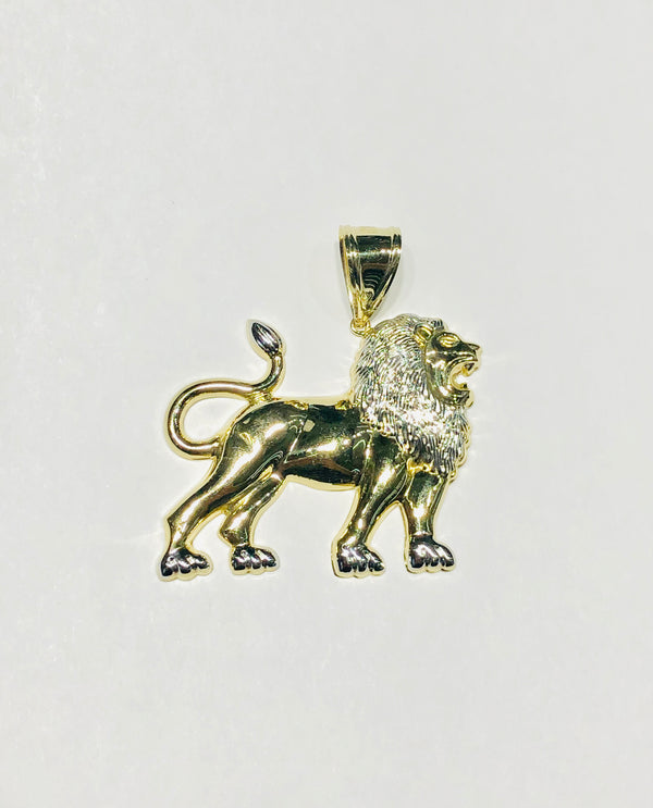 Two Tone King Lion Pendant (14K)