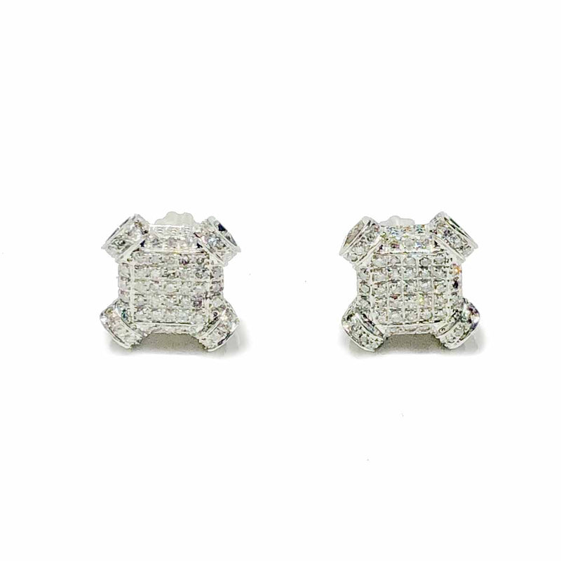 Square Diamond Stud Earring (14K)