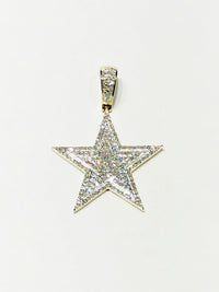 Two-Tone Diamond Star Pendant (14K)