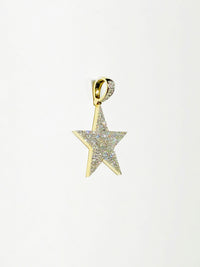 Two-Tone Diamond Star Pendant (14K)