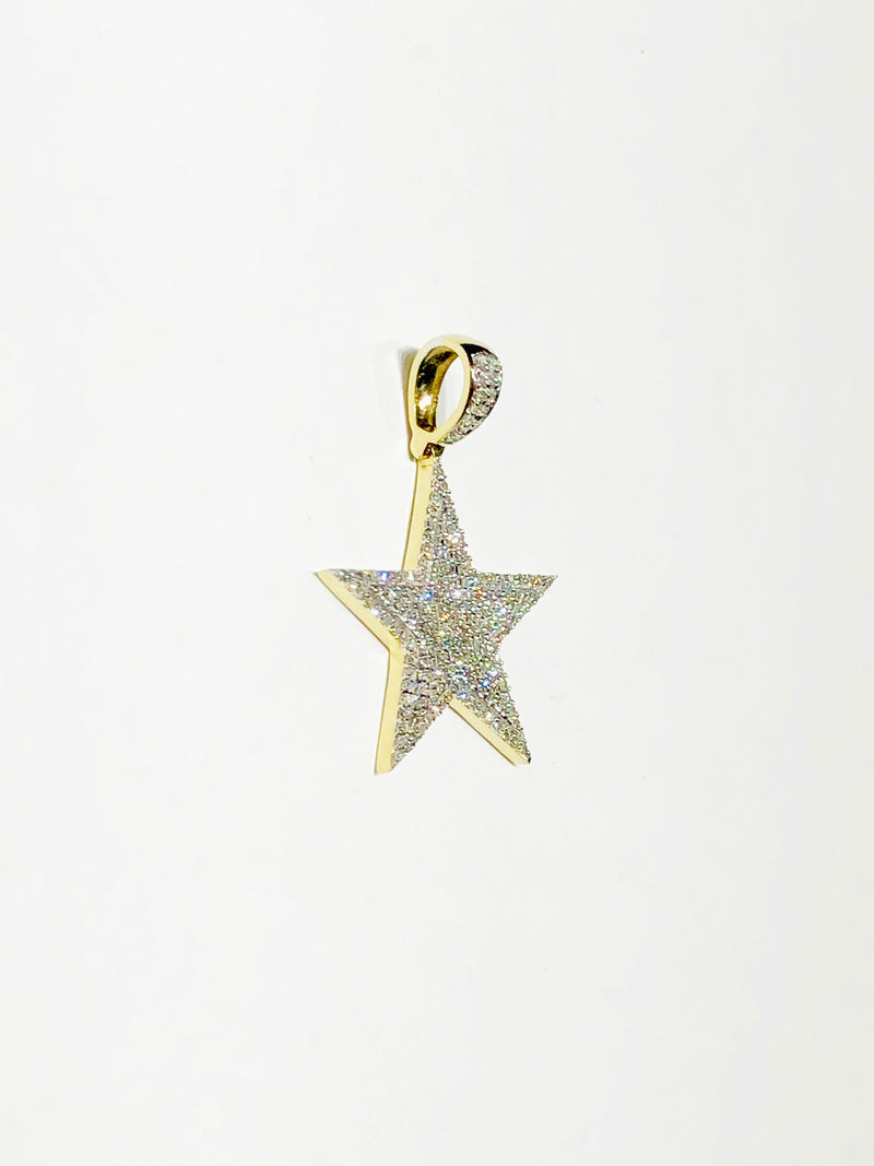 Two-Tone Diamond Star Pendant (14K)