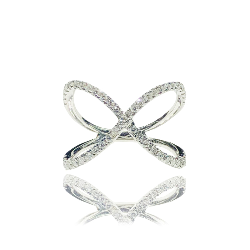 "X" Diamond Ring (14K)