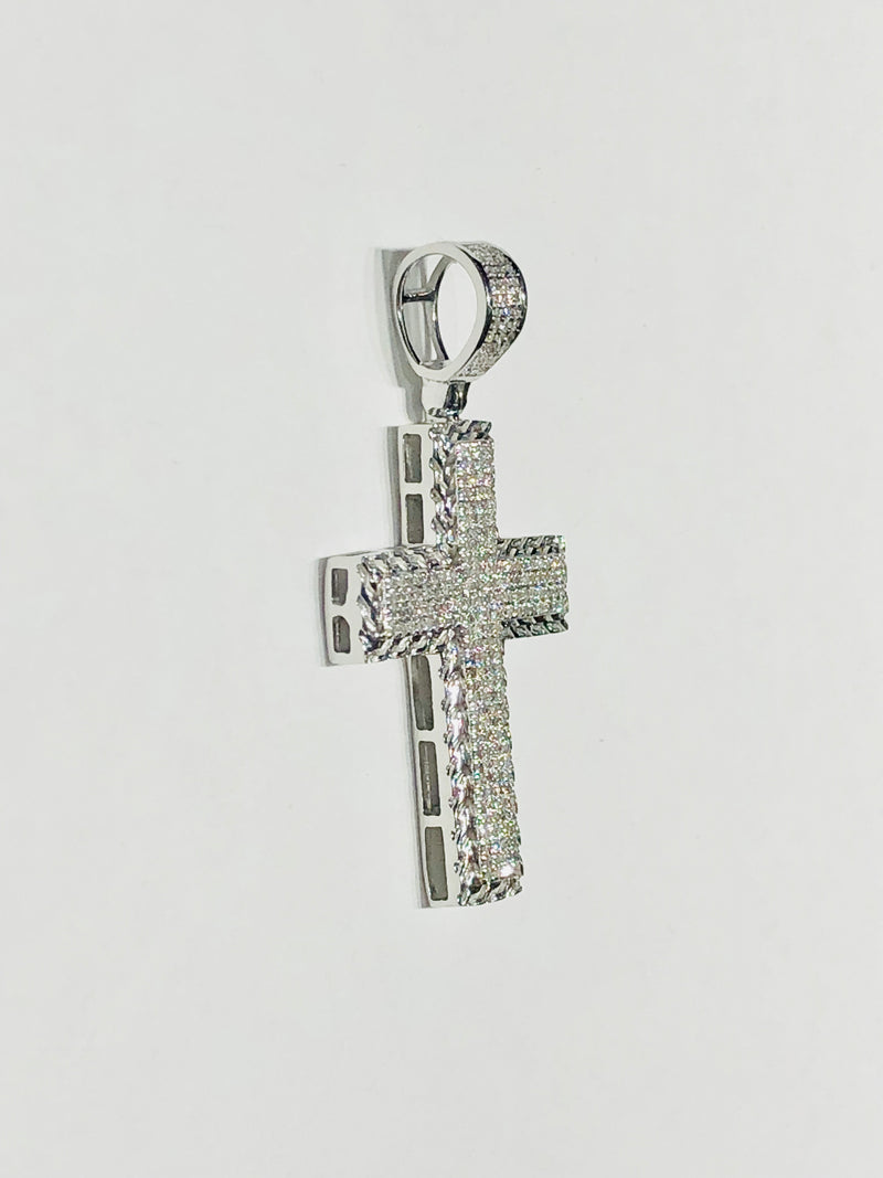 Diamond Prestigious-Cut Cross Pendant (14K)