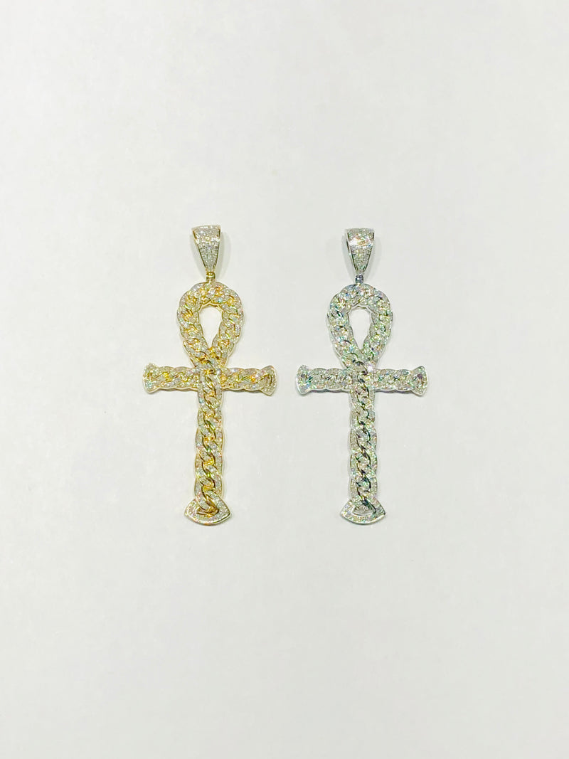 Diamond Ankh Cross Pendant (14K)