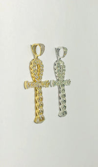 Diamond Ankh Cross Pendant (14K)