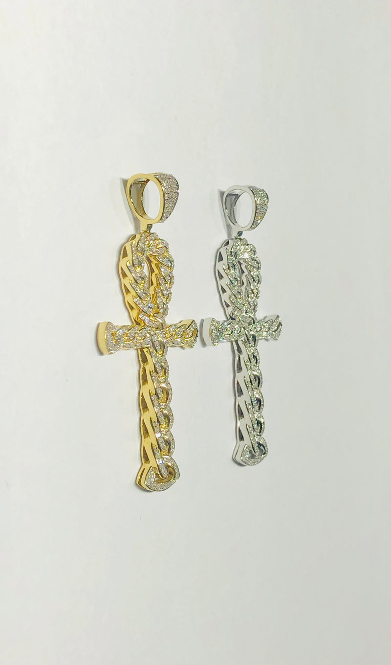 Diamond Ankh Cross Pendant (14K)