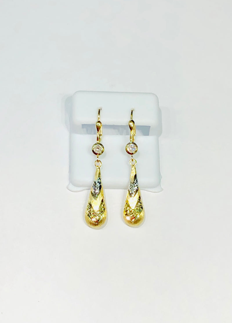 Dangling Diamond-Cut Earring (14K)