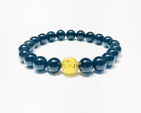 Beaded Black Agate Bracelet (24K)