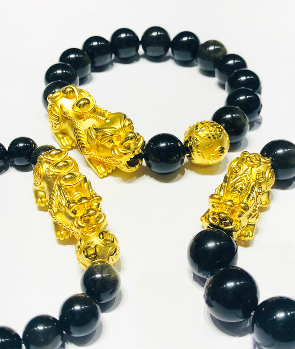 Black Round Crystal Chinese Style 