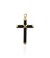 Black Onyx Cross Pendant (14K)