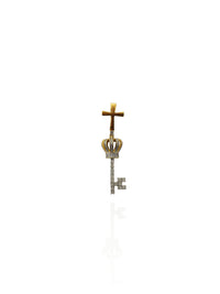 Diamond Crown & Key Pendant (14K)