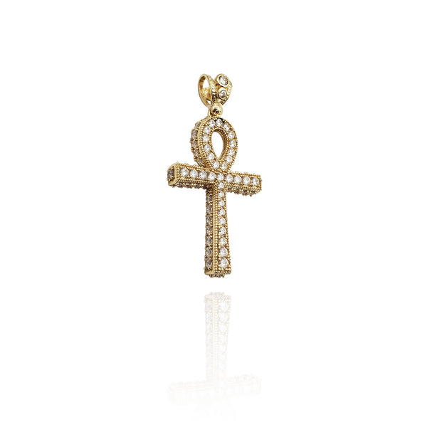 Iced-Out Around Ankh CZ Pendant (14K) New York Popular Jewelry