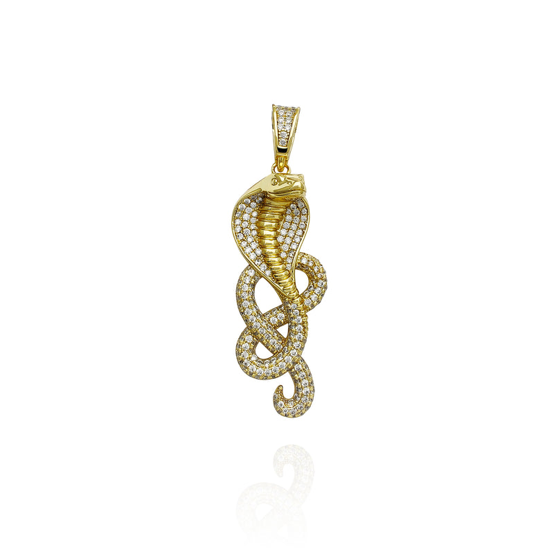 Iced-Out Cobra CZ Pendant (Silver)