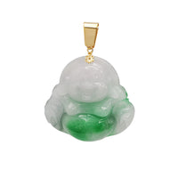 Jade Laughing Buddha Pendant (14K)