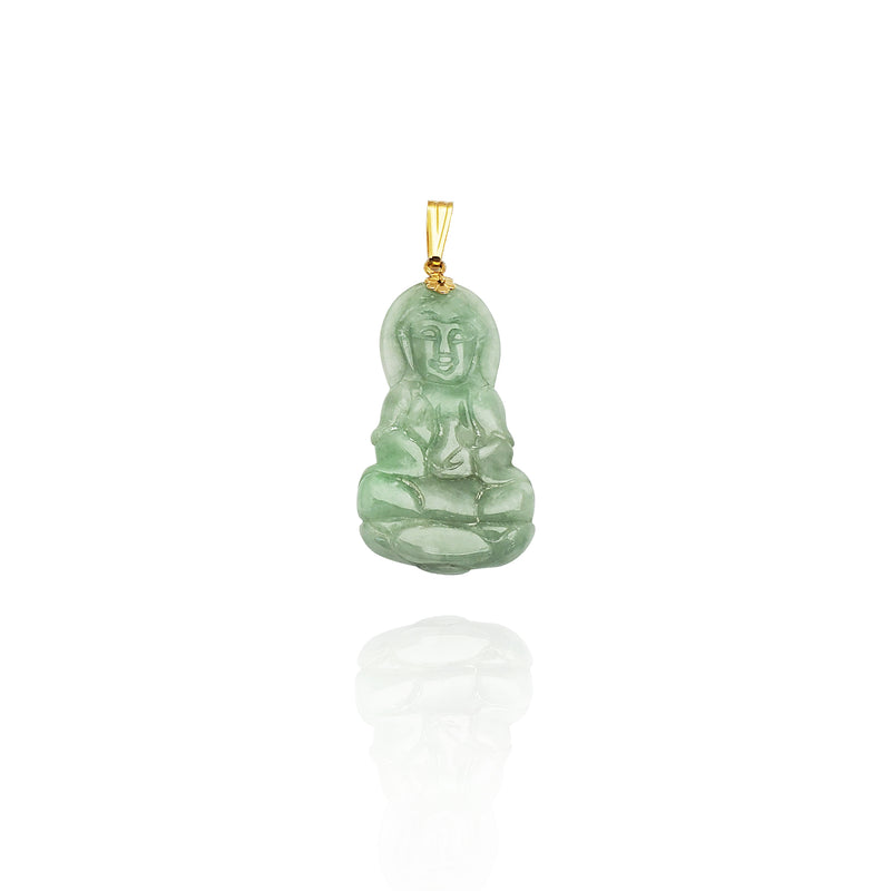 Jade  One Hand Up Guan Yin Pendant (14K) New York Popular Jewlery