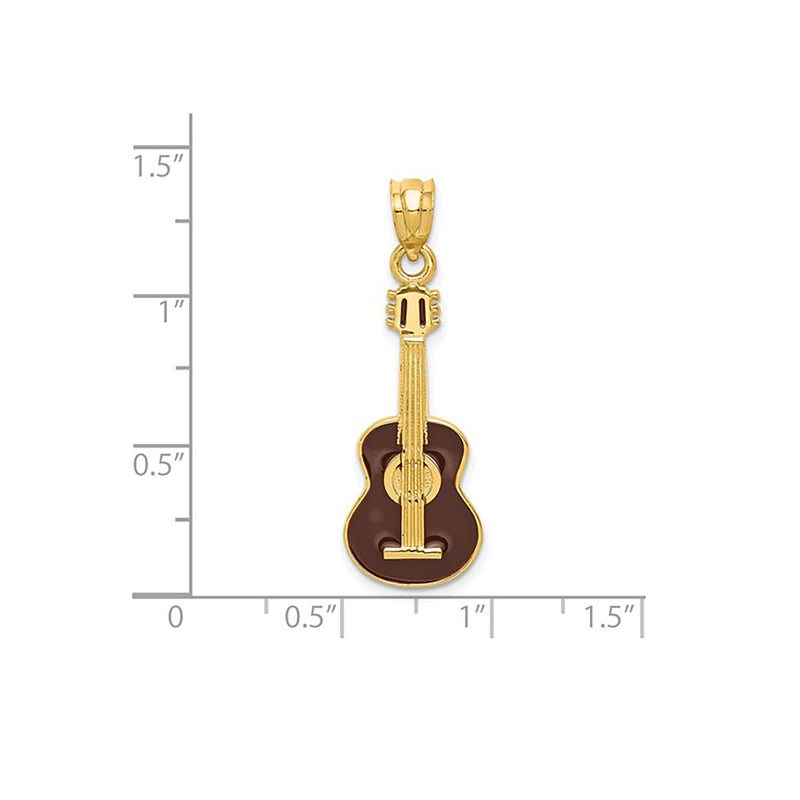 3-D Enameled Guitar Pendant (14K)