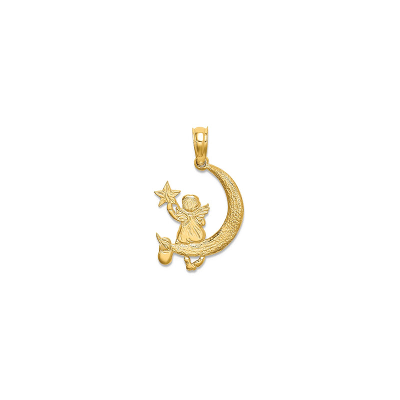 Angel with Star & Moon Pendant (14K)